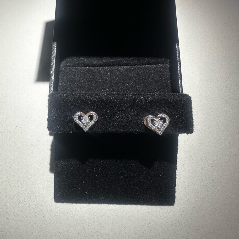 Kay Jewelers Diamond Open Heart Stud Earrings 1/2 ct tw 10K Rose Gold